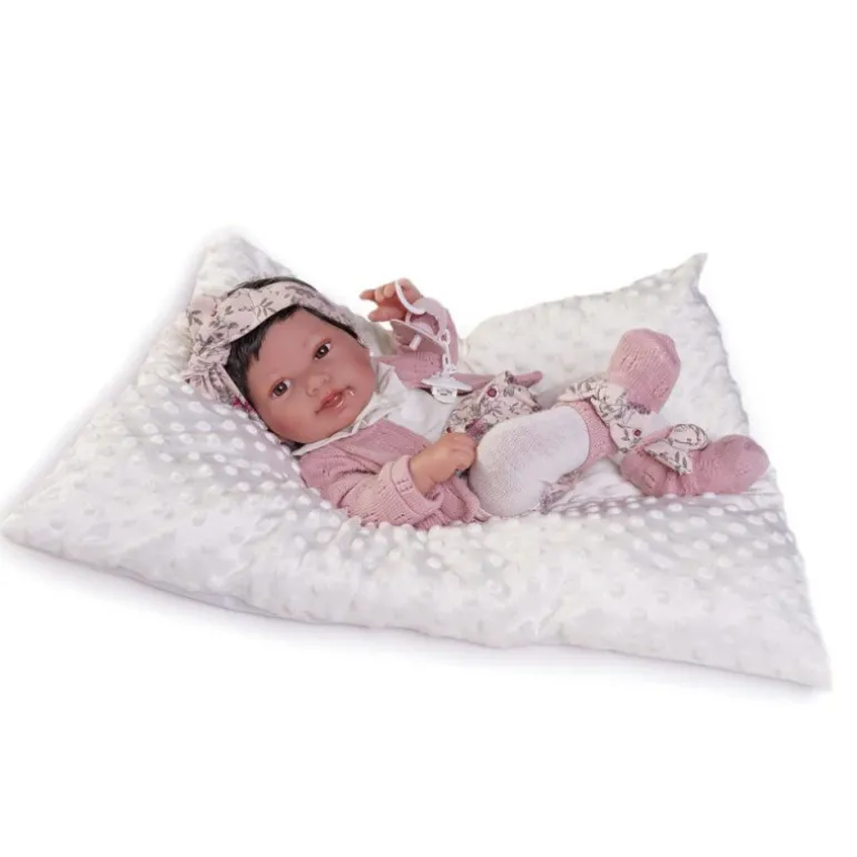Muñecas Antonio Juan Recién Nacida Pipa con Pendientes y Cojín Algodón