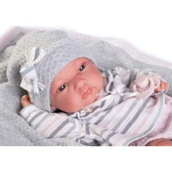 Muñecas Antonio Juan Recién Nacida Baby Toneta con Toquilla de Punto