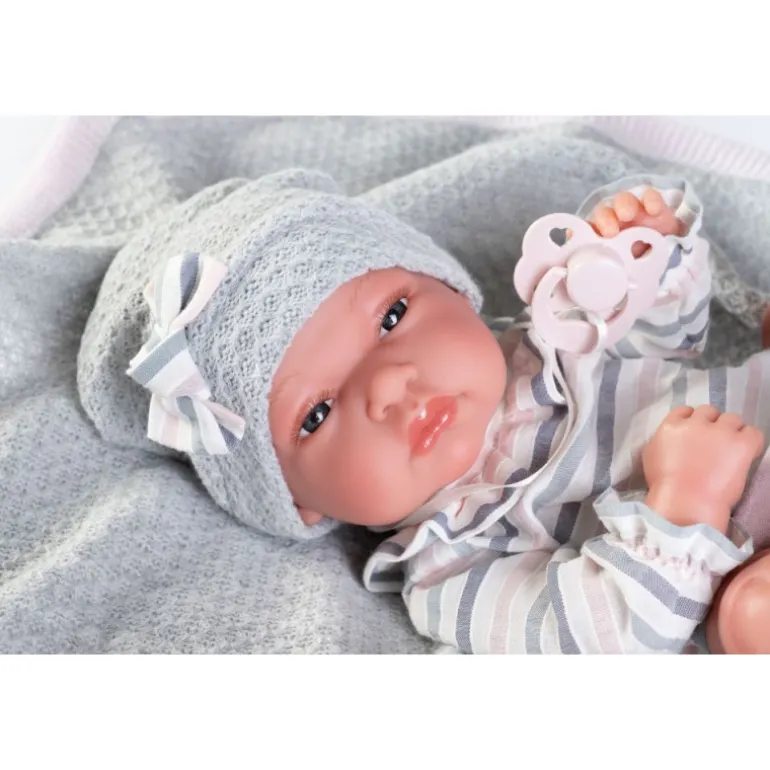 Muñecas Antonio Juan Recién Nacida Baby Toneta con Toquilla de Punto