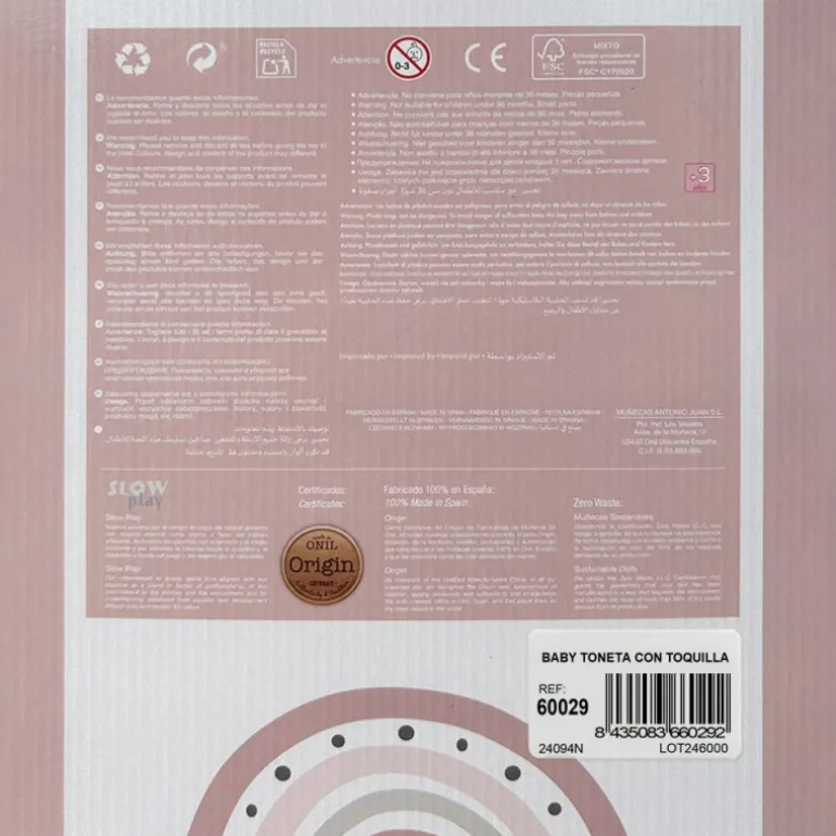 Muñecas Antonio Juan Recién Nacida Baby Toneta con Toquilla de Punto