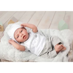 Muñecas Arias Elegance Muñeca Dafne con Cojín Gris 40 cm