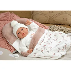 Muñecas Arias Muñeca con Peso Elegance Andie Rosa con Saquito de Dormir 40 cm