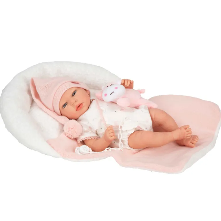 Muñecas Arias Reborn Ariel Rosa con Cojín 40 cm