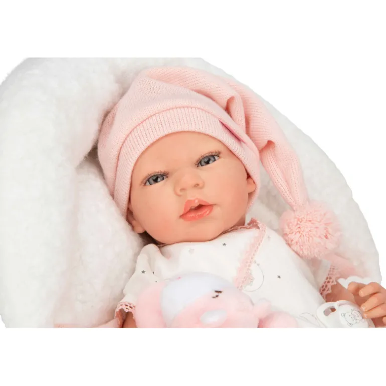 Muñecas Arias Reborn Ariel Rosa con Cojín 40 cm