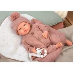 Mueñcas Arias Reborn Elba Rosa con Saco de Dormir 40 cm