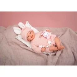 Mueñcas Arias Reborn Lucía con Cojín y Peluche 45 cm
