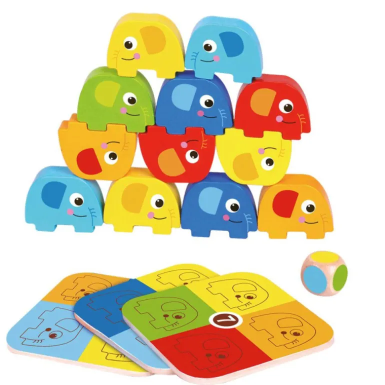 Nenittos Elefantes Apilables de Madera