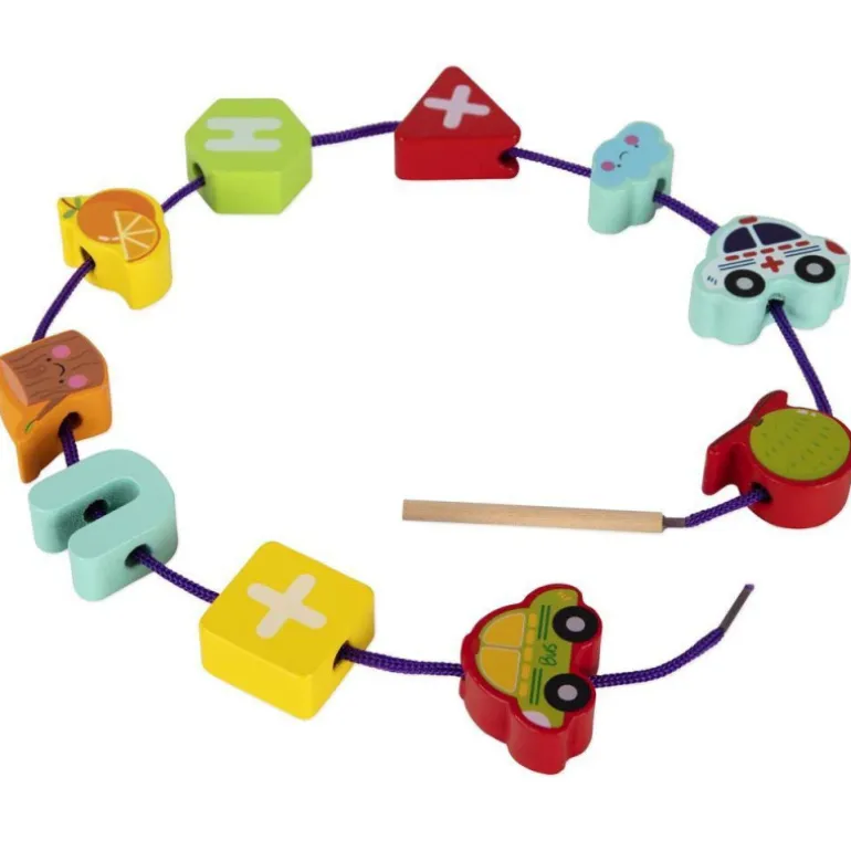 Nenittos Enlazar Cuentas de Madera 100 Piezas