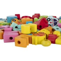 Nenittos Enlazar Cuentas de Madera 100 Piezas