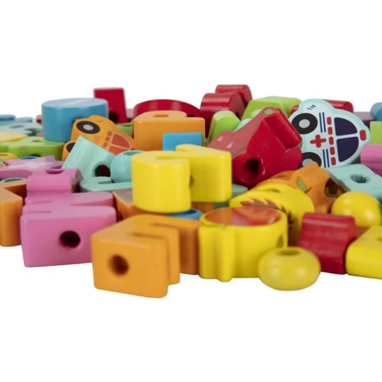 Nenittos Enlazar Cuentas de Madera 100 Piezas