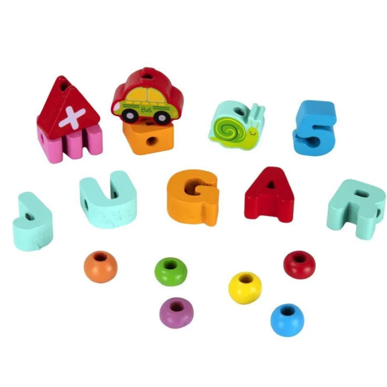 Nenittos Enlazar Cuentas de Madera 100 Piezas