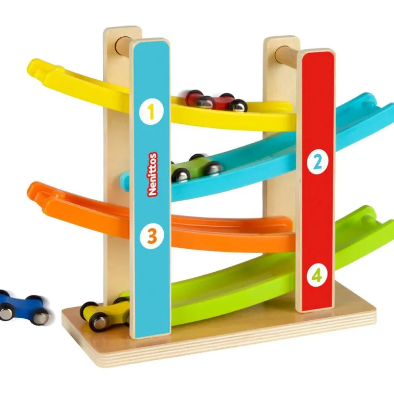 Nenittos Mi Circuito Rampas con 4 Coches de Madera