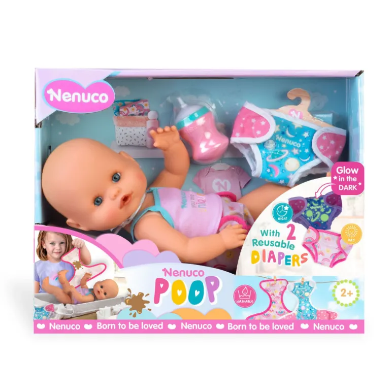 Nenuco Pop Muñeco con 2 Pañales Reutilizables y Accesorios