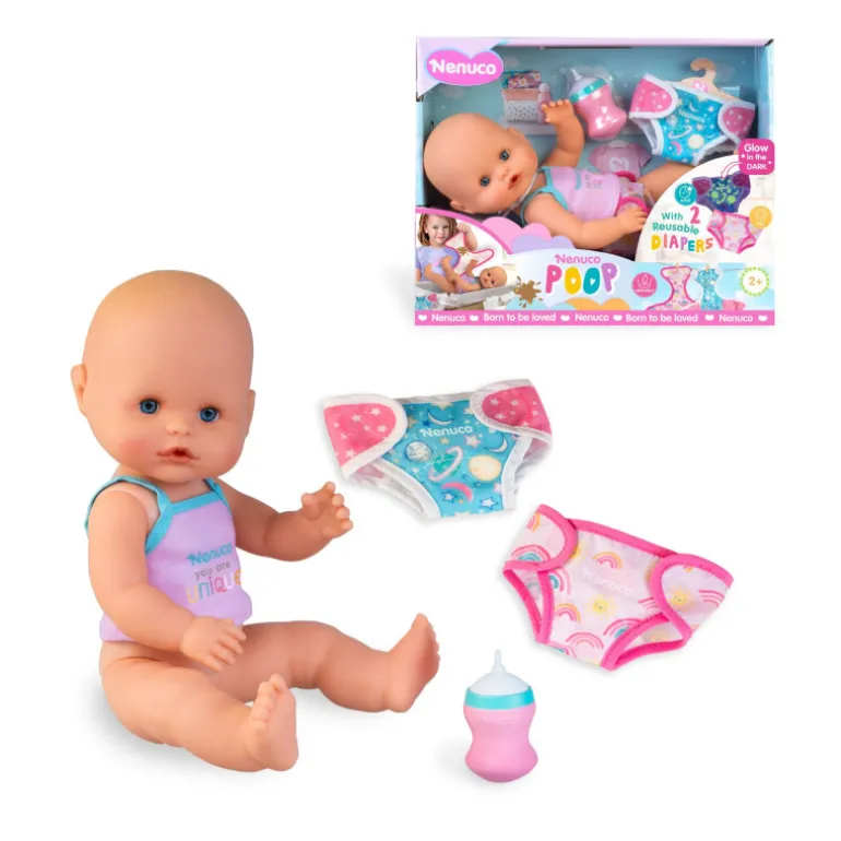 Nenuco Pop Muñeco con 2 Pañales Reutilizables y Accesorios