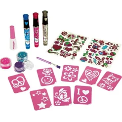 Pasarela Set de Pintura Corporal y Tatuajes Purpurina