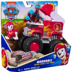 Paw Patrol Camión de Bomberos Rescue Wheels Firetruck y Figura de Marshall