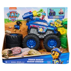 Paw Patrol Rescue Wheels Power Haulin Rescue Cruiser Camión con Luces y Sonidos y Figura Chase