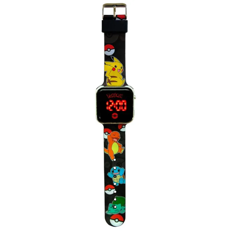 Pokémon Reloj Digital Led Negro Charmander