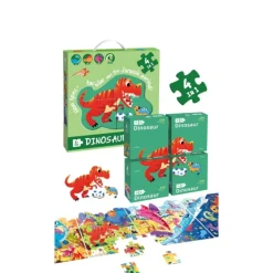 Puzzle Progresivo 73 Piezas Dinosaurio 4 en 1