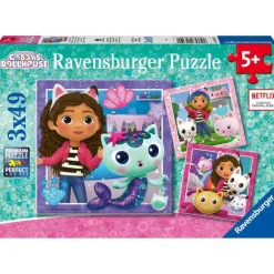 Ravensburger Puzzle 3 x 49 Piezas La Casa de Muñecas de Gabby