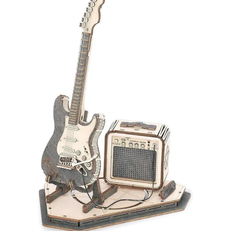 Robotime Guitarra Eléctrica con Amplificador Maqueta de Madera