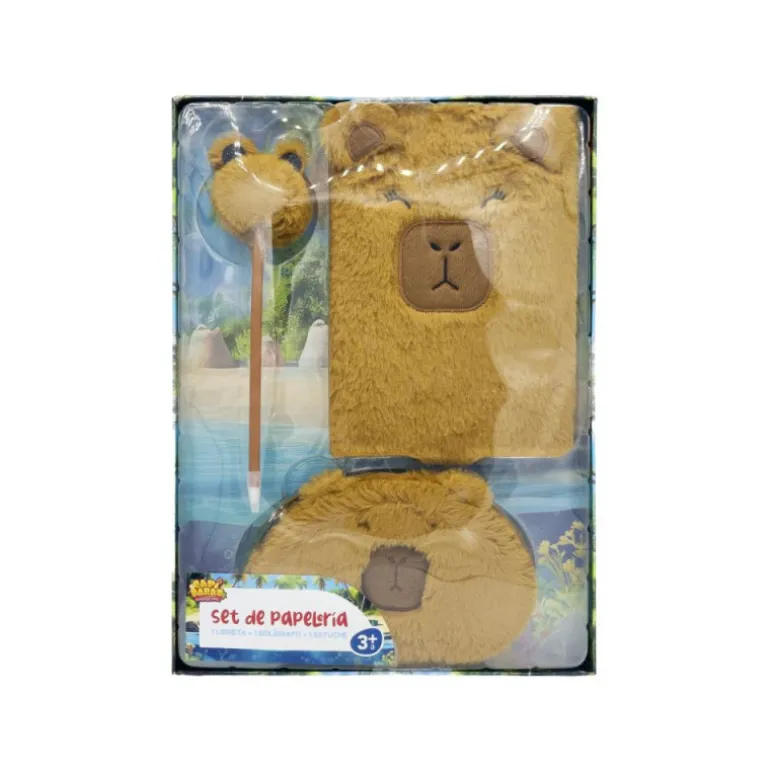 Set de Papelería Capibara con Bolígrafo, Libreta y Estuche Varios Modelos