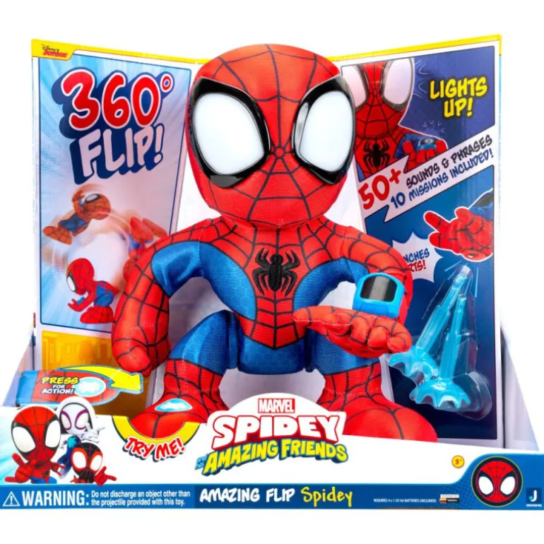 Spidey and his Amazing Friends Amazing Flip Spidey Peluche con Sonidos 28 cm