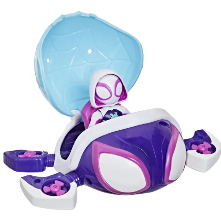 Spidey and His Amazing Friends Water Webs Set Vehículo y Figura Tortuga Fantasma