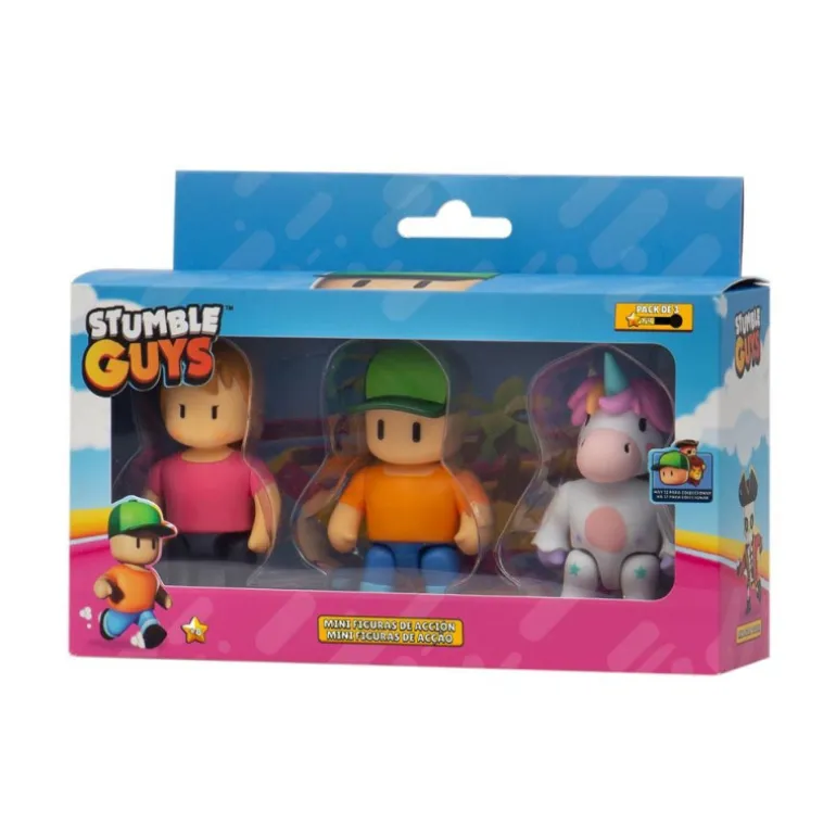 Stumble Guys Pack 3 Figuras Acción Varios Modelos