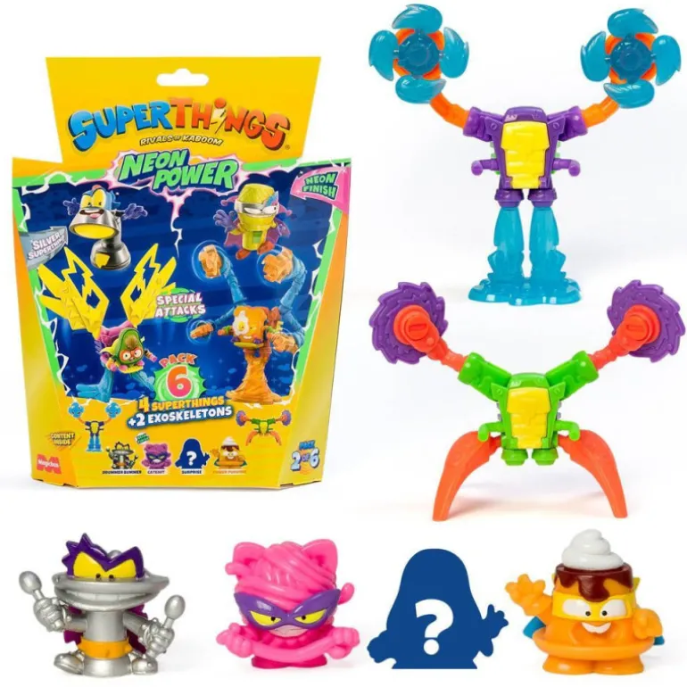 Superthings Neon Power Pack 6 Figuras Varios Modelos