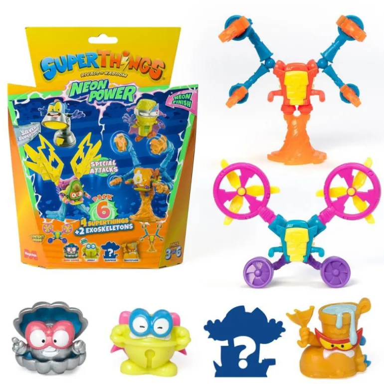 Superthings Neon Power Pack 6 Figuras Varios Modelos