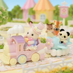 Sylvanian Families Crème Chocolate en Tren y Erin Panda en Avión