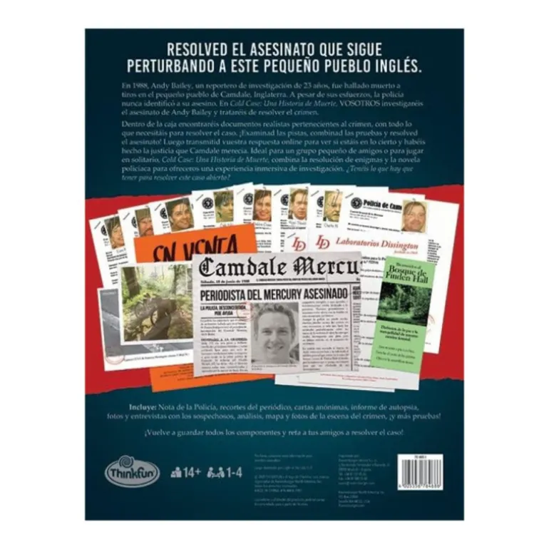 Think Fun Cold Case 1 Caso de Muerte Juego de Mesa