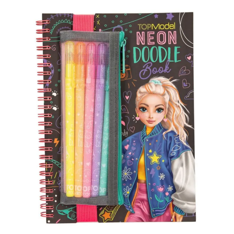 TOPModel Neon Doodle Book Cuaderno para Colorear con Rotuladores de Gel
