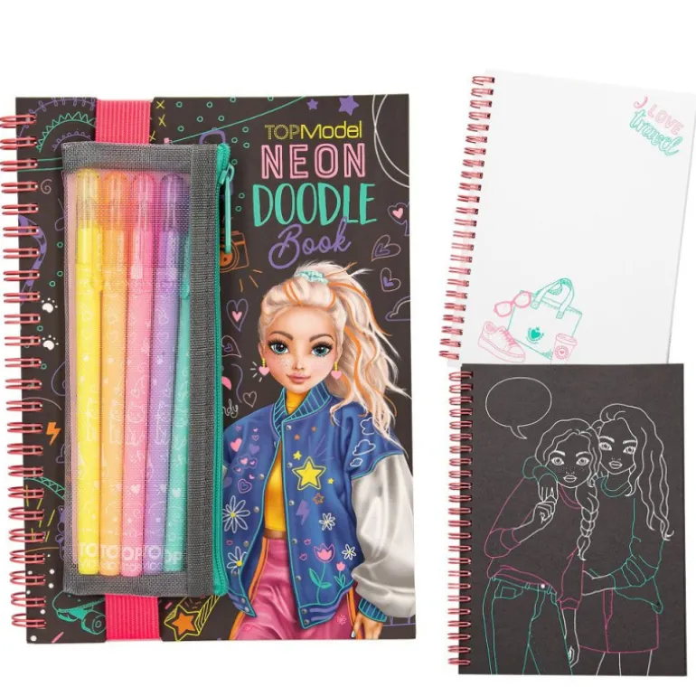 TOPModel Neon Doodle Book Cuaderno para Colorear con Rotuladores de Gel